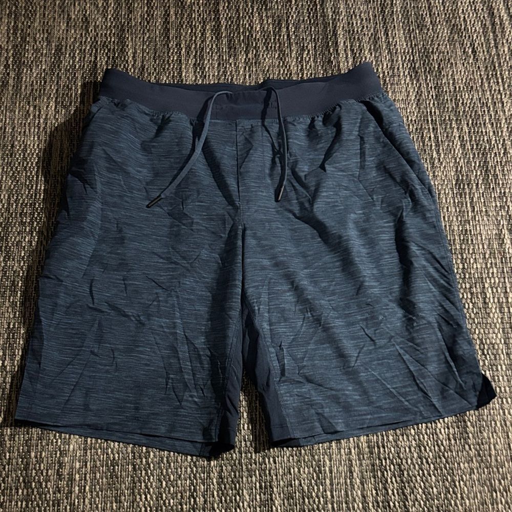 Lululemon T.H.E. Short *Linerless 11" Heather Allover Iron Blue True Navy Size L